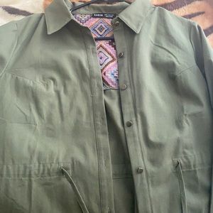 Tribal & Argyle Button Up Drawstring Coat